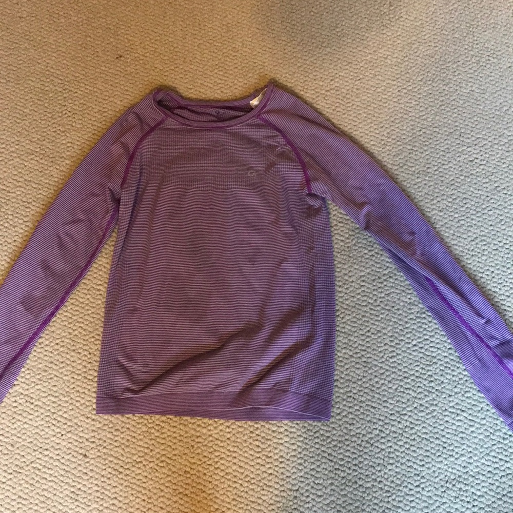 Girls Purple Athletic Long Sleeve Shirt
